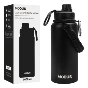 Modus Garrafa Térmica Inox 950ml Água Quente e Fria Preta